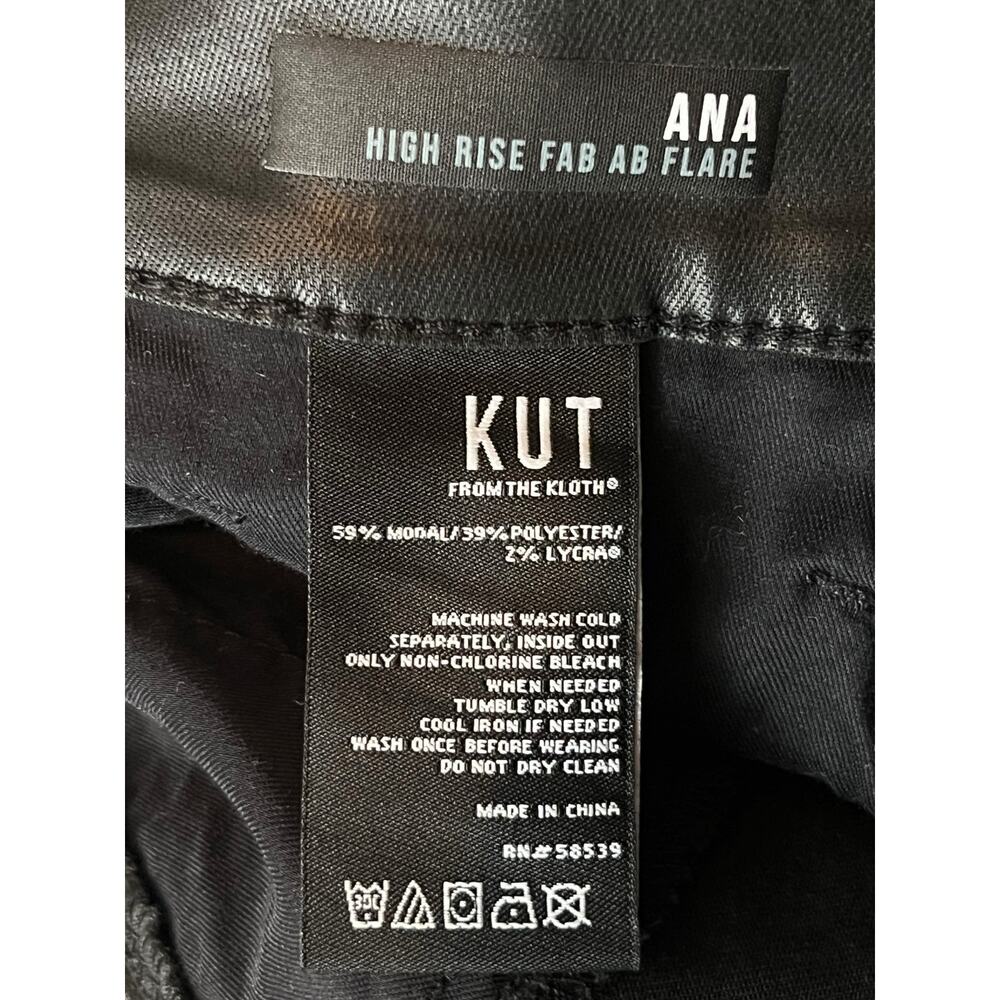 Kut the Kloth Ana High Rise FAB AB Flare black coated size 22W - Picture 3 of 5